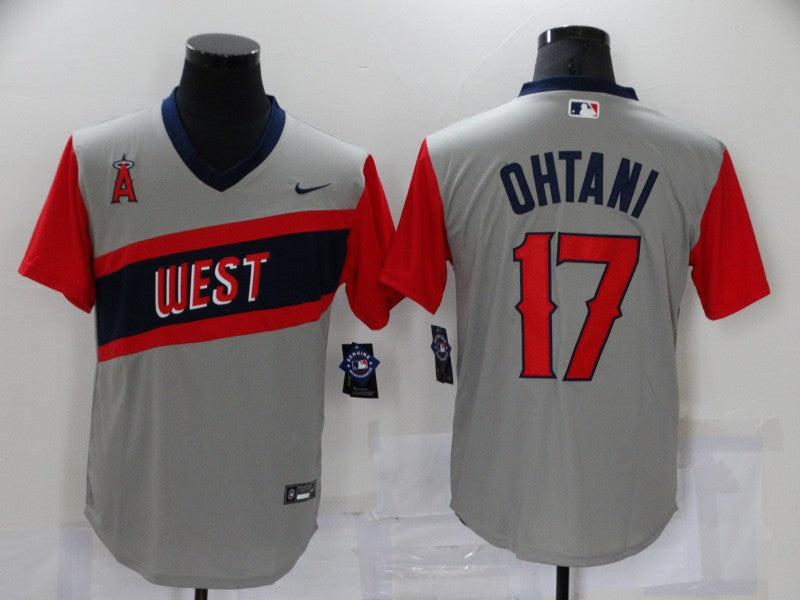 Men's Los Angeles Angels Shohei Ohtani #17 Gray Printed Player Jersey1 baseball jersey product view 1