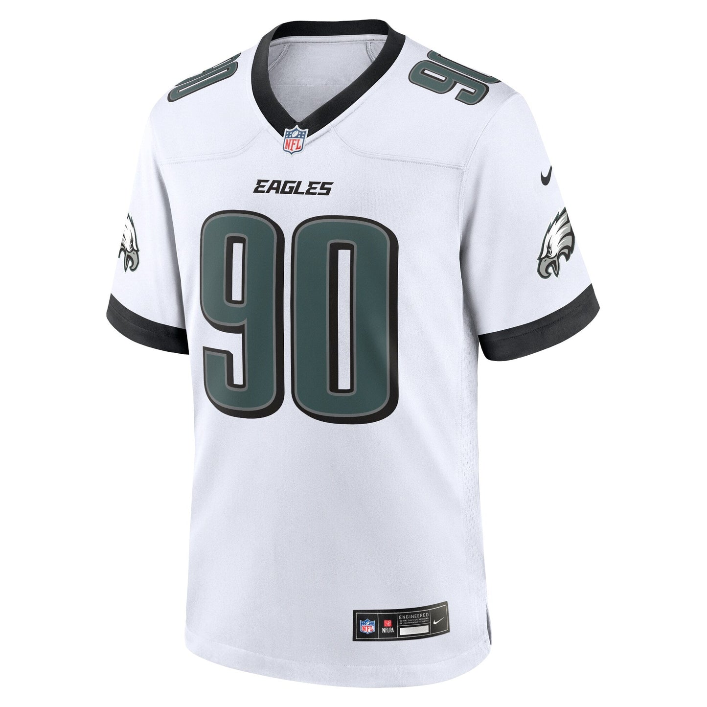 Jordan Davis Philadelphia Eagles White Game Jersey - White football jersey product view 2