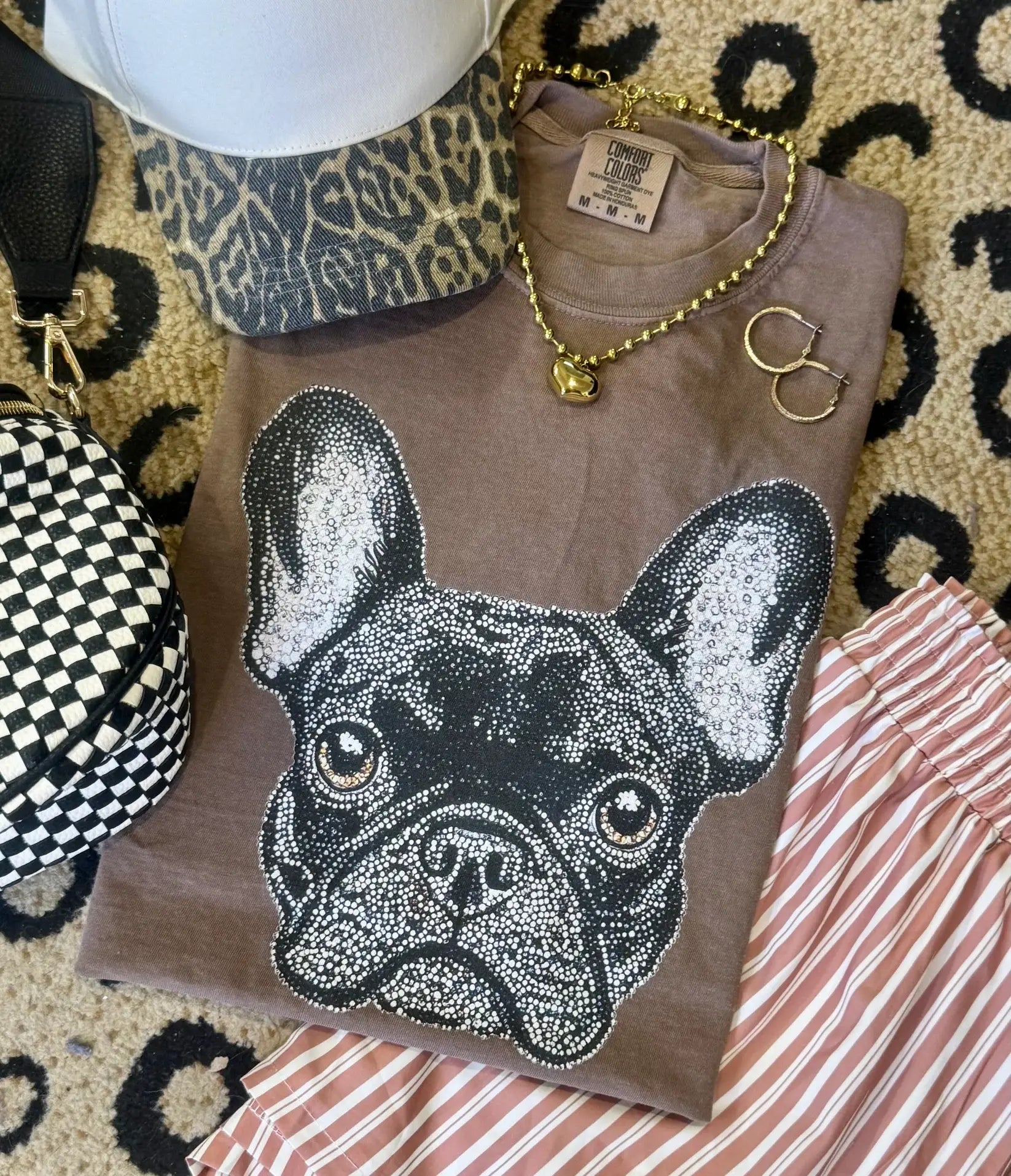 Frenchie Faux Rhinestone Dog Tee Unisex T-shirt, Sweatshirt, Hoodie, Long Sleeve Tee - T-Shirt, Sweatshirt, Hoodie