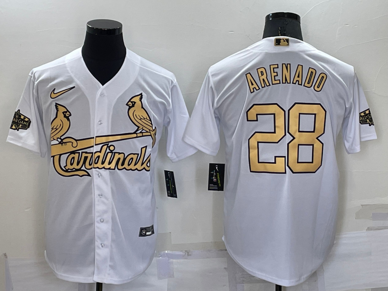 Men's St. Louis Cardinals Nolan Arenado #28 White Replica Player Jersey1 baseball jersey product view 1