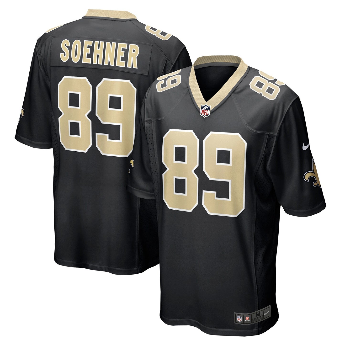 Dylan Soehner New Orleans Saints Game Jersey - Black football jersey product view 1