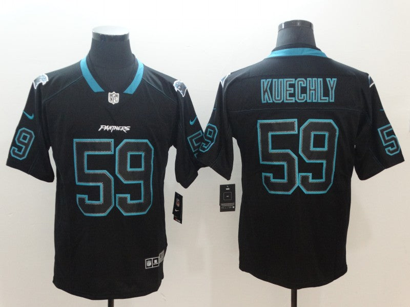 Men's Carolina Panthers #59 Luke Kuechly Black Game Player Jersey1 football jersey product view 1