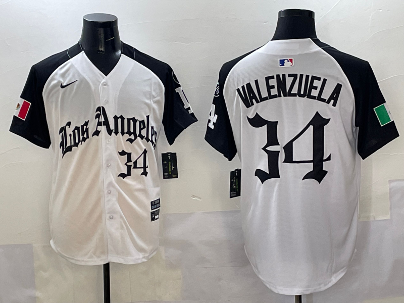 Men's Los Angeles Dodgers Fernando Valenzuela #34 White Team Player Jersey baseball jersey product view 1