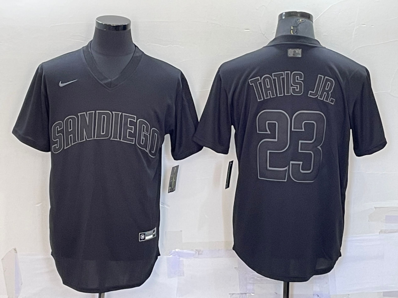 Men's San Diego Padres Fernando Tatis Jr. #23 Black Replica Player Jersey1 baseball jersey product view 1