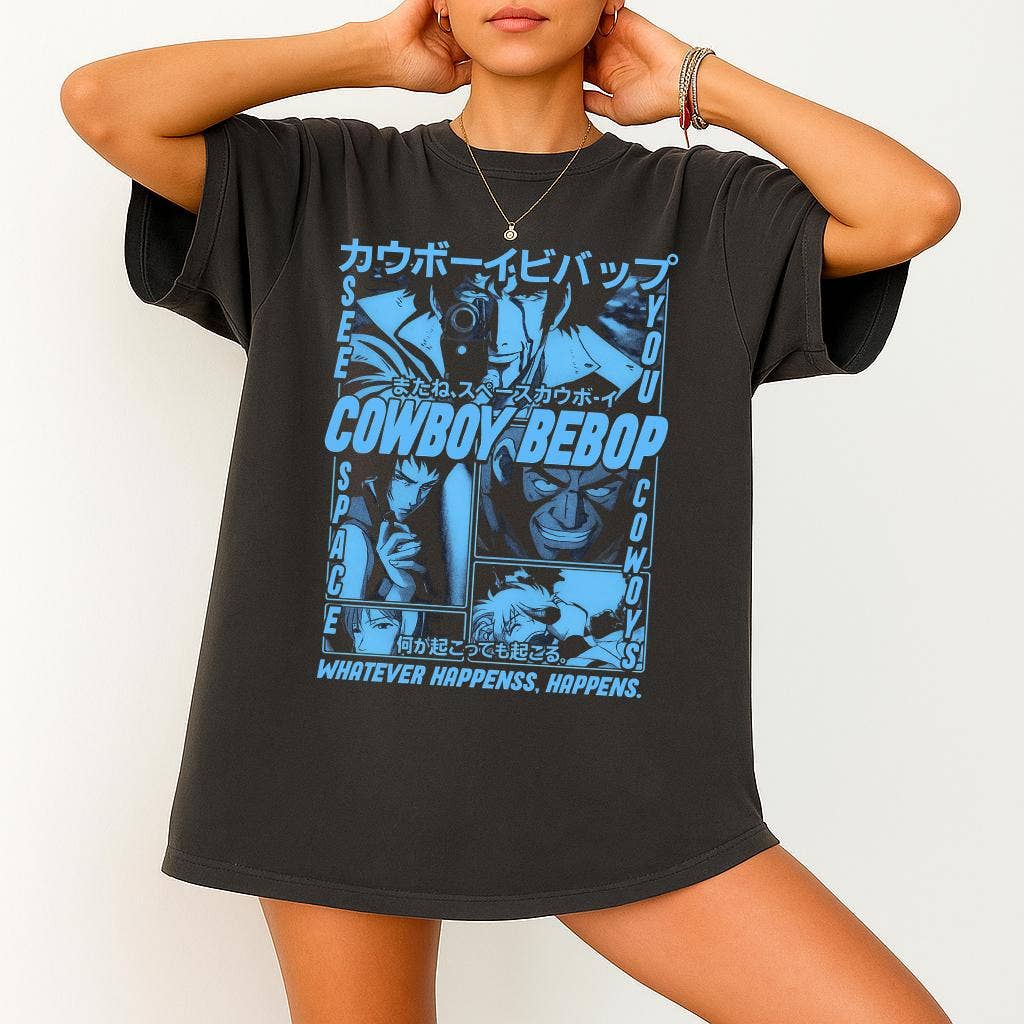 Cowboy Bebop Anime T-Shirt, Otaku Streetwear Unisex T-shirt, Sweatshirt, Hoodie, Long Sleeve Tee - T-Shirt, Sweatshirt, Hoodie