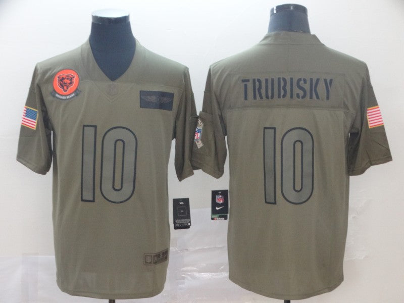 Men's Chicago Bears Mitch Trubisky #10 Brown Game Jersey1 football jersey product view 1