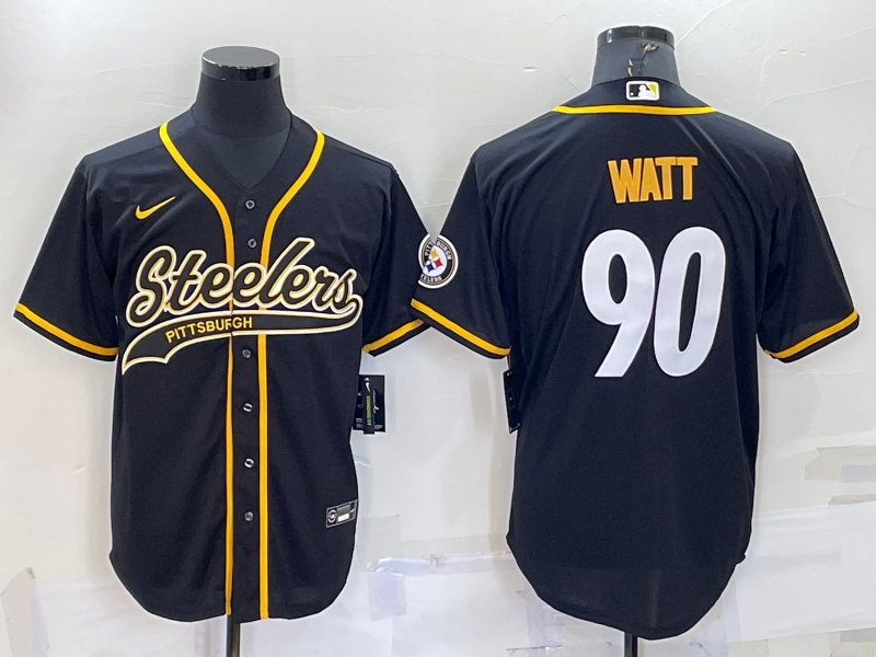 Men's Pittsburgh Steelers T.J. Watt Black Game Jersey Joint edition football jersey product view 1