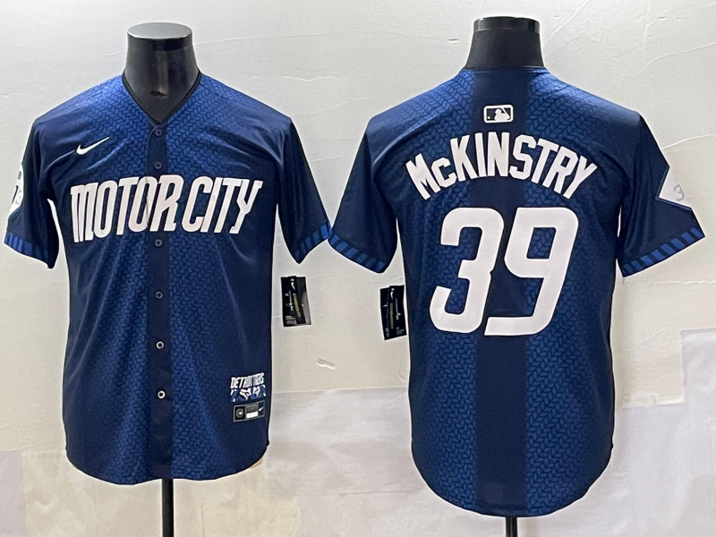 Men's Detroit Tigers Zach McKinstry Navy 2024 City Connect Limited Jersey baseball jersey product view 1
