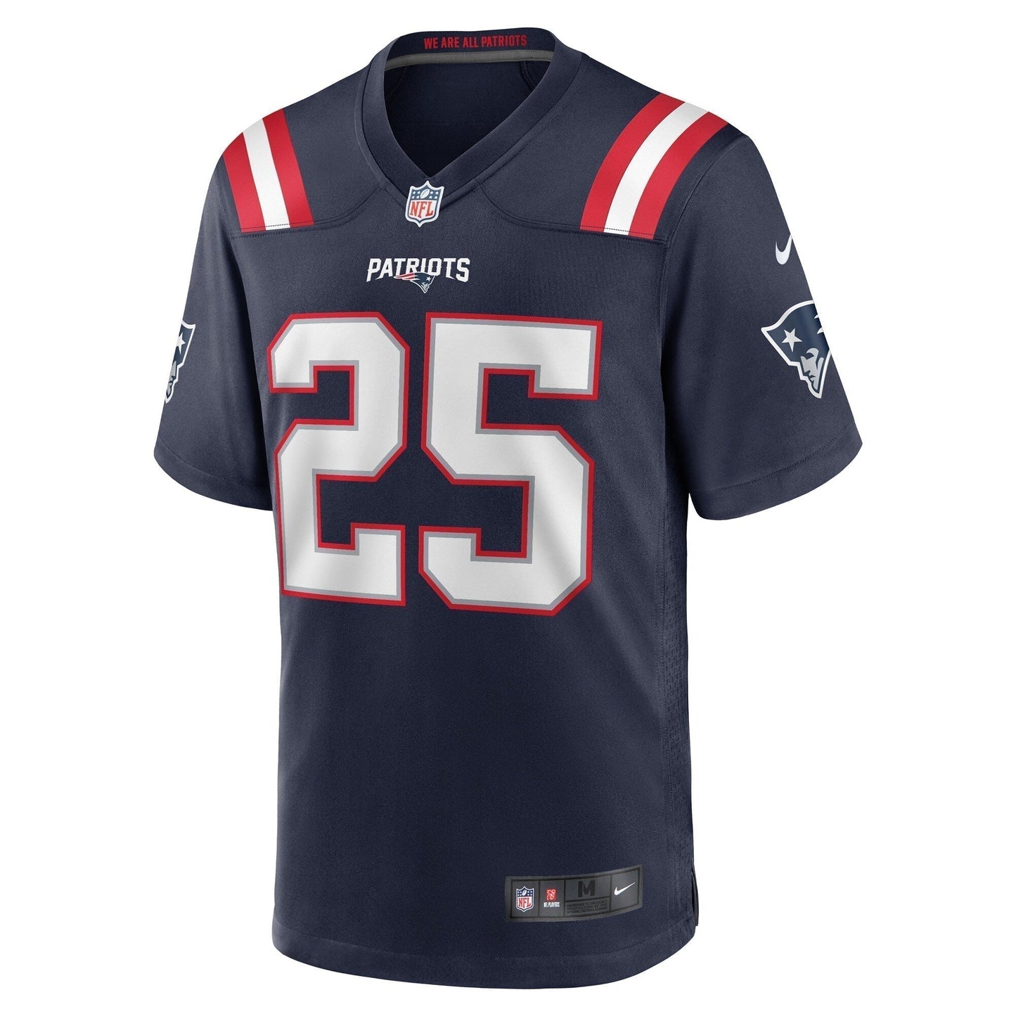 Marcus Jones New England Patriots Game Jersey - Navy football jersey product view 2