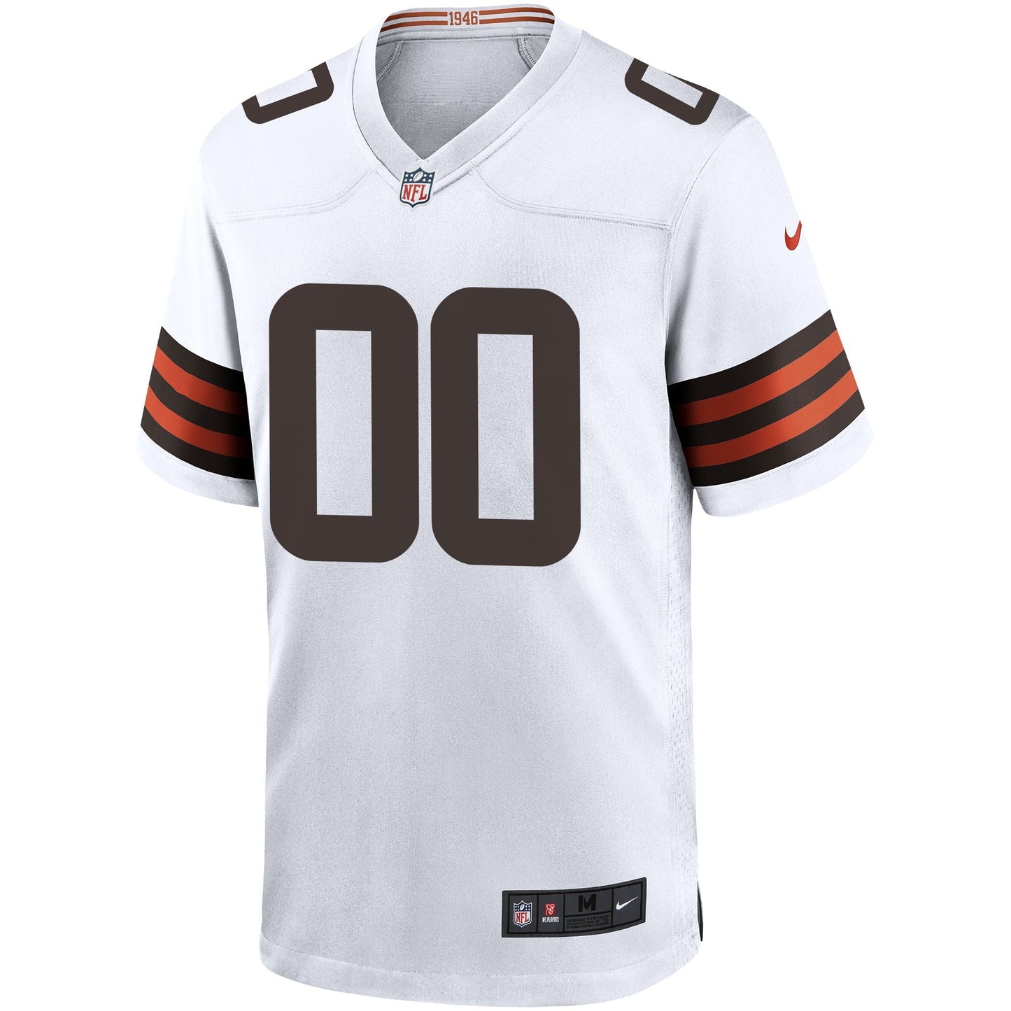 Cleveland Browns Custom Game Jersey - White football jersey product view 2