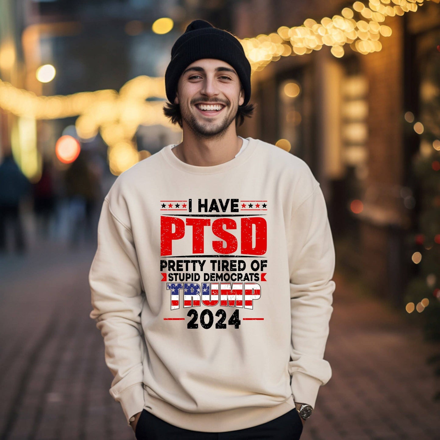 I Have Ptsd - Pretty Tired of Stupid Democrats Trump 2024 Unisex T-shirt, Sweatshirt, Hoodie, Long Sleeve Tee - T-Shirt, Sweatshirt, Hoodie