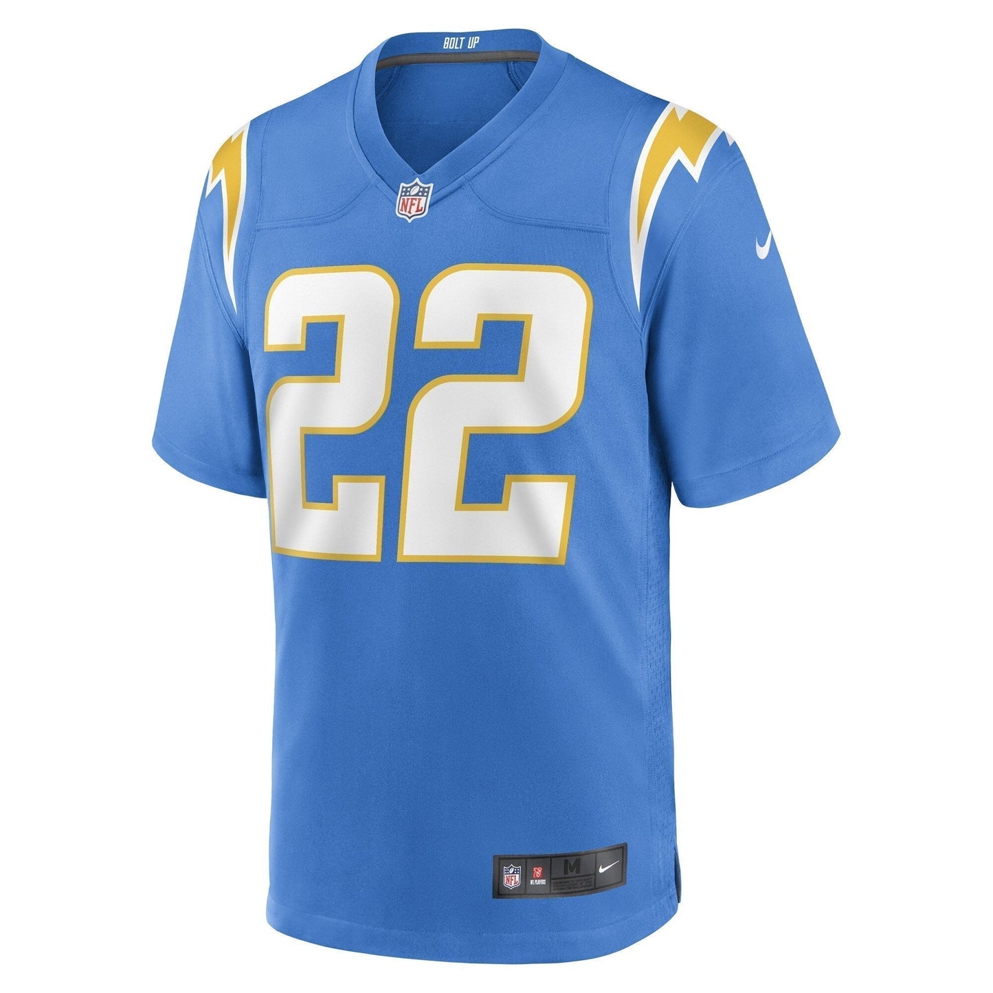 JT Woods Los Angeles Chargers Game Jersey - Powder Blue football jersey product view 2