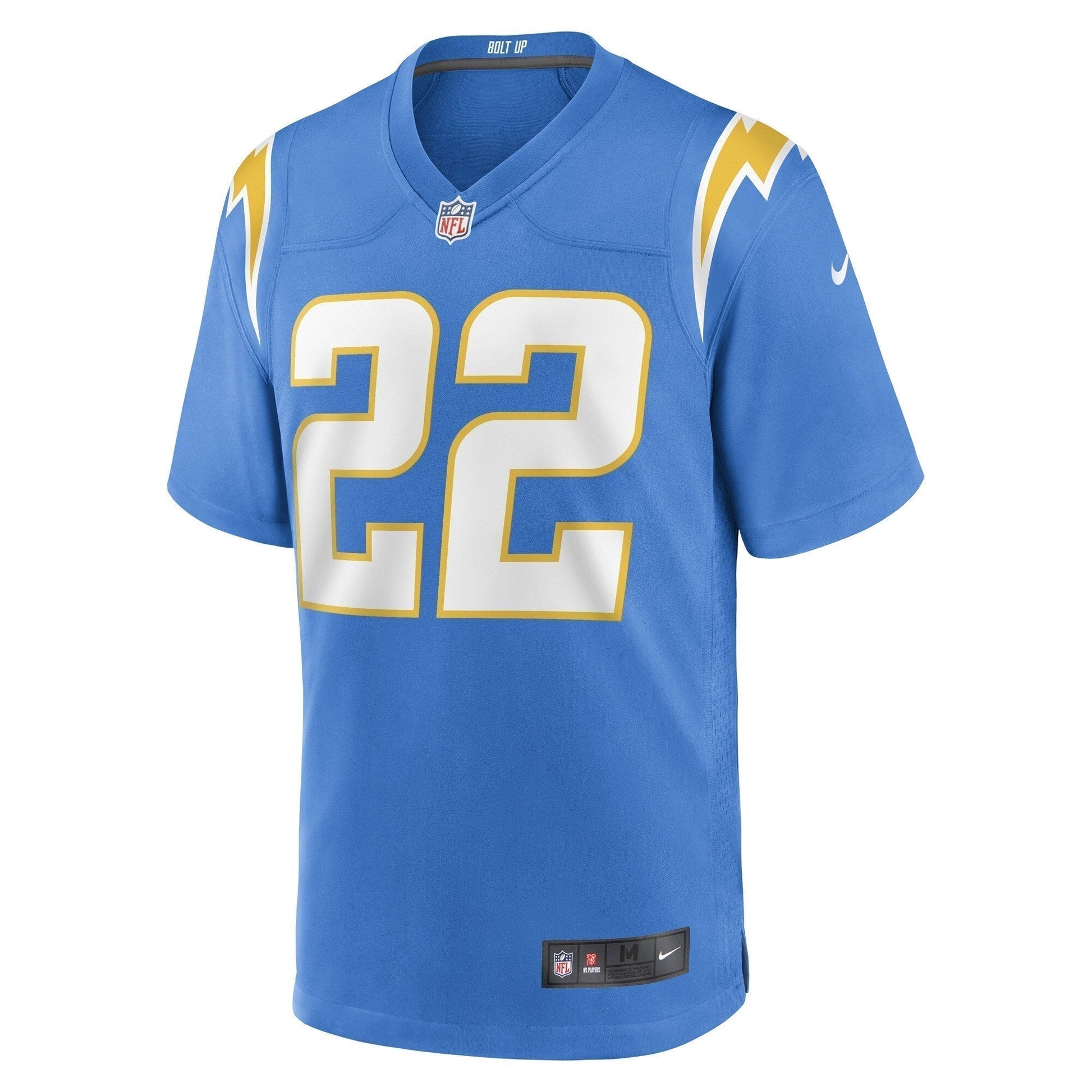JT Woods Los Angeles Chargers Game Jersey - Powder Blue football jersey product view 2