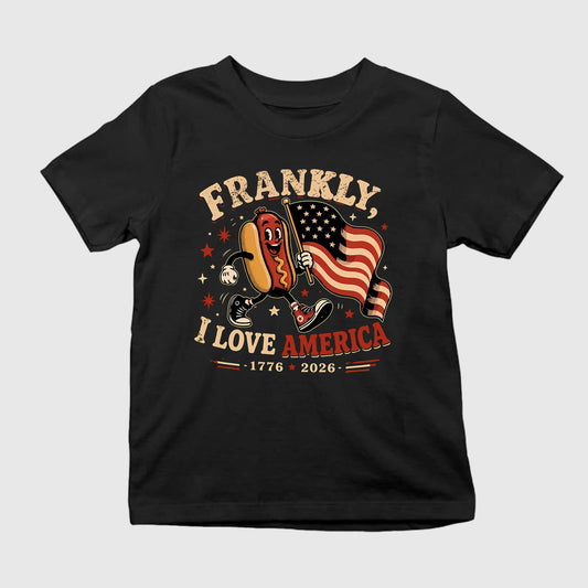 4th Of July Hot Dog Frankly I Love America 1776 2026 Shirt Unisex T-shirt, Sweatshirt, Hoodie, Long Sleeve Tee - T-Shirt, Sweatshirt, Hoodie