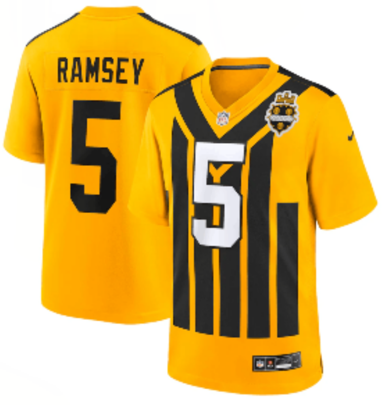 Men's Pittsburgh Steelers Jalen Ramsey Jersey - Retro Yellow-2 football jersey product view 1
