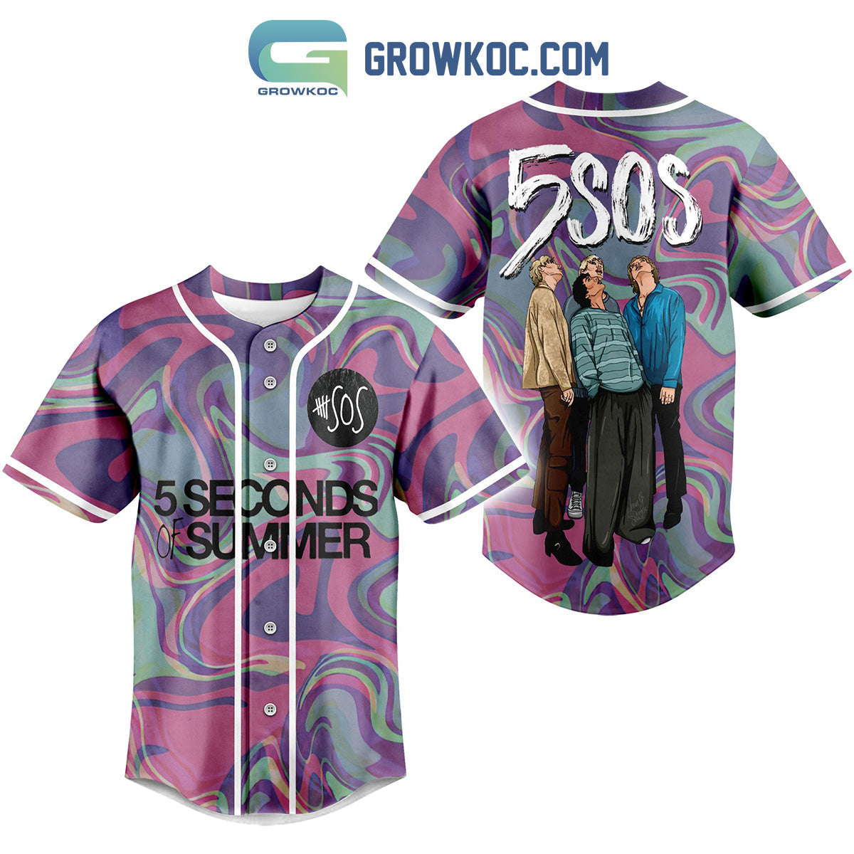 5 Seconds Of Summers Art Design Baseball Jersey Unisex T-shirt, Sweatshirt, Hoodie, Long Sleeve Tee - T-Shirt, Sweatshirt, Hoodie