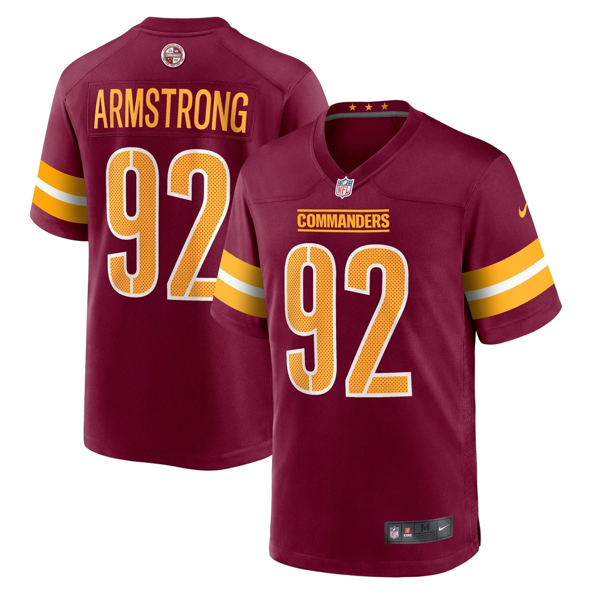 Dorance Armstrong Washington Commanders Game Jersey - Burgundy football jersey product view 1