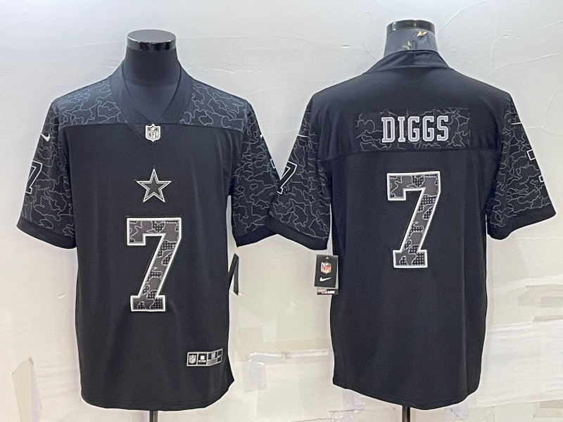 Men's Dallas Cowboys Trevon Diggs Black RFLCTV Limited Jersey football jersey product view 1