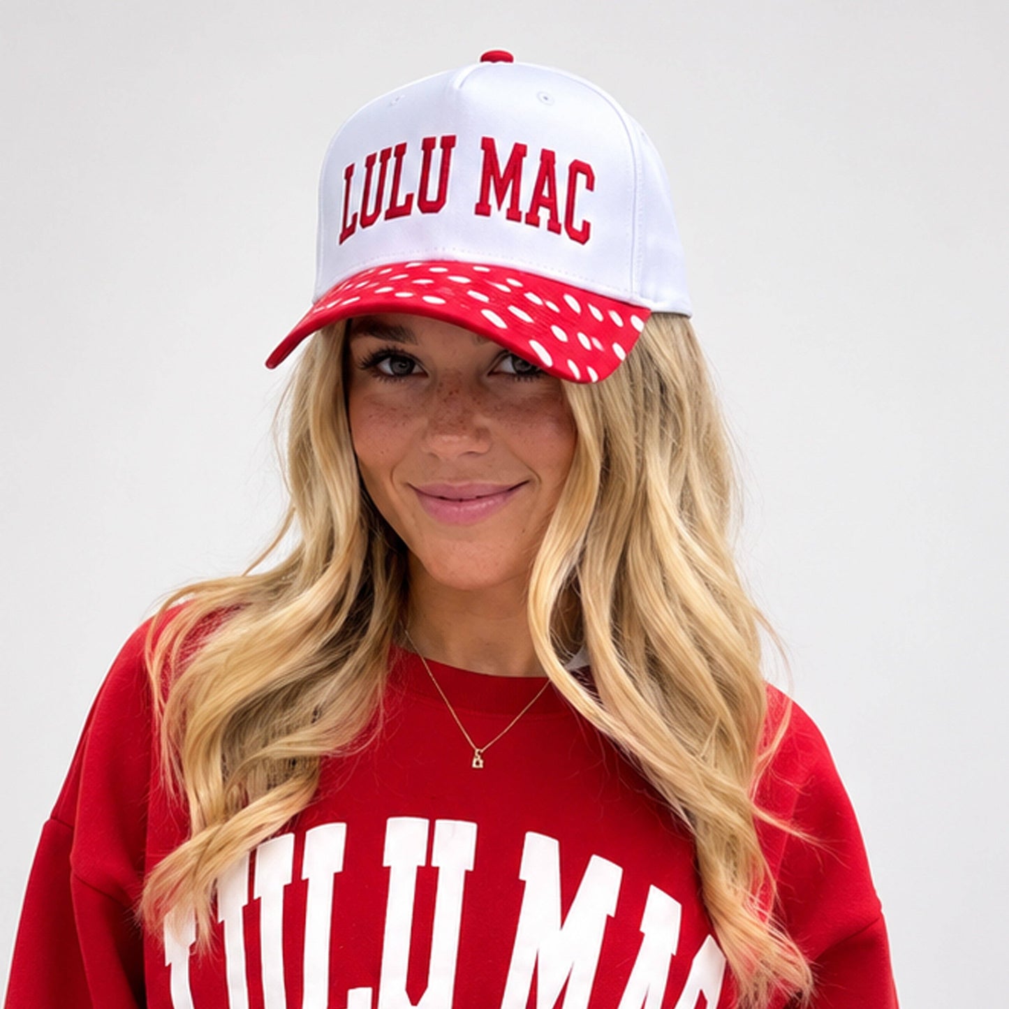 LM-CP-1002 Red/White Dot Cap Unisex T-shirt, Sweatshirt, Hoodie, Long Sleeve Tee - T-Shirt, Sweatshirt, Hoodie