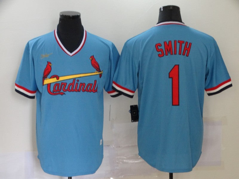 Men's St. Louis Cardinals Ozzie Smith Blue Replica Baseball Jersey baseball jersey product view 1