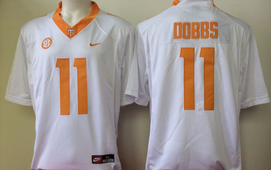 Men's Tennessee Volunteers Josh Dobbs White Player Game Jersey sports jersey product view 1