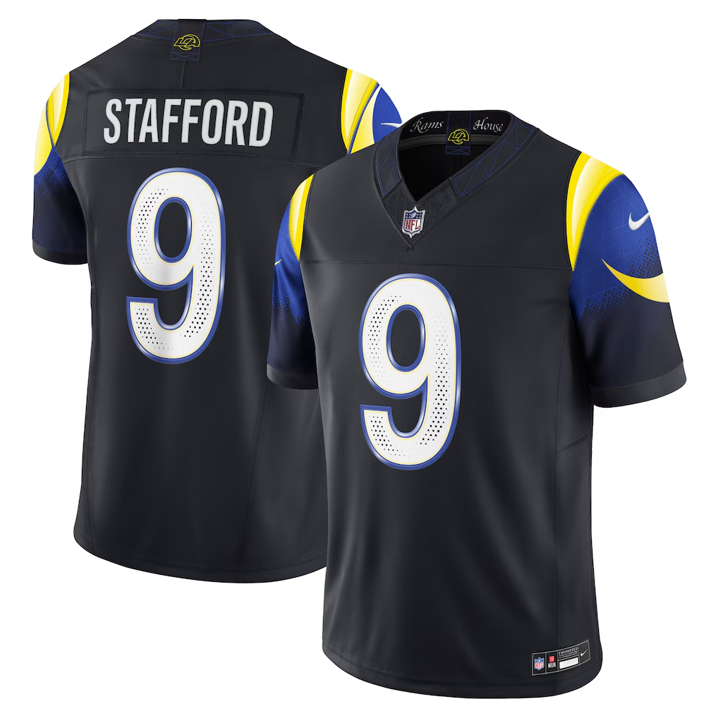 Men's Los Angeles Rams Matthew Stafford #9 Midnight Blue 2025 Rivalries Collection Game Jersey football jersey product view 1
