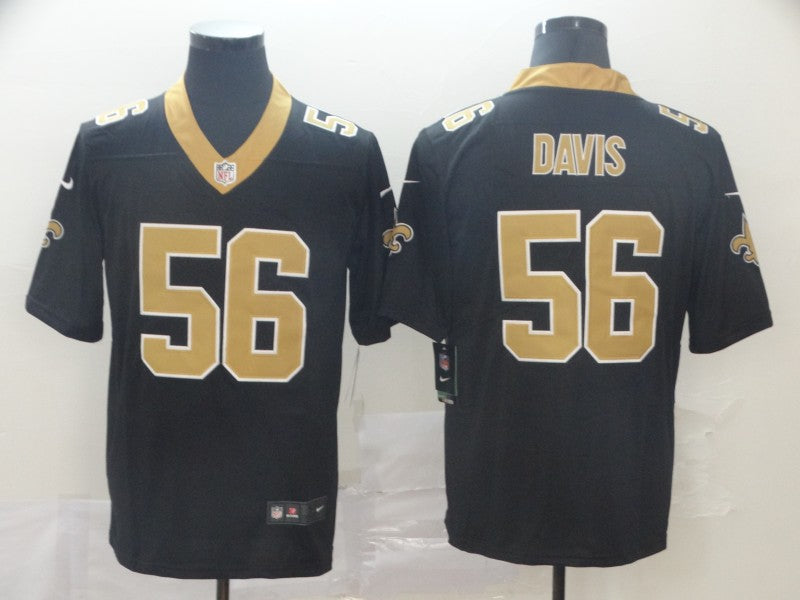 Men's New Orleans Saints Demario Davis #56 Black Game Jersey1 football jersey product view 1