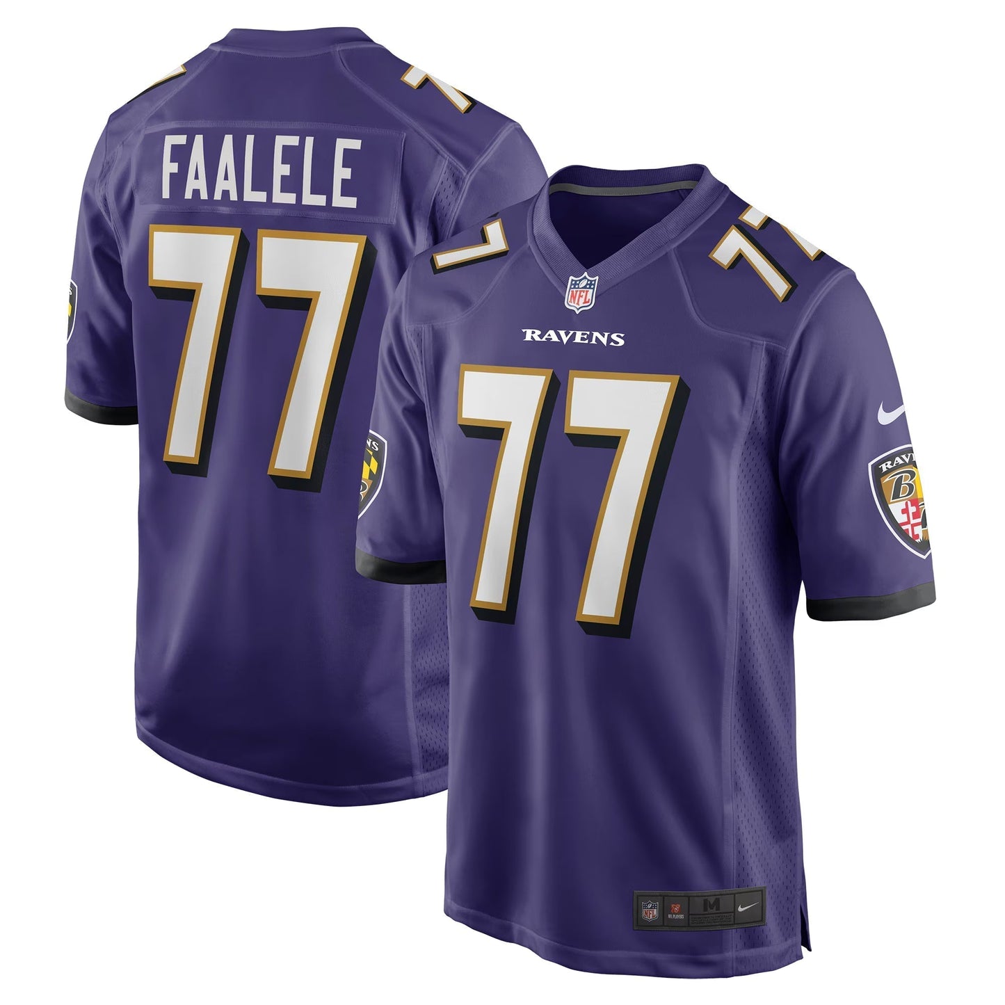 Baltimore Ravens Daniel Faalele Purple Player Game Jersey football jersey product view 1