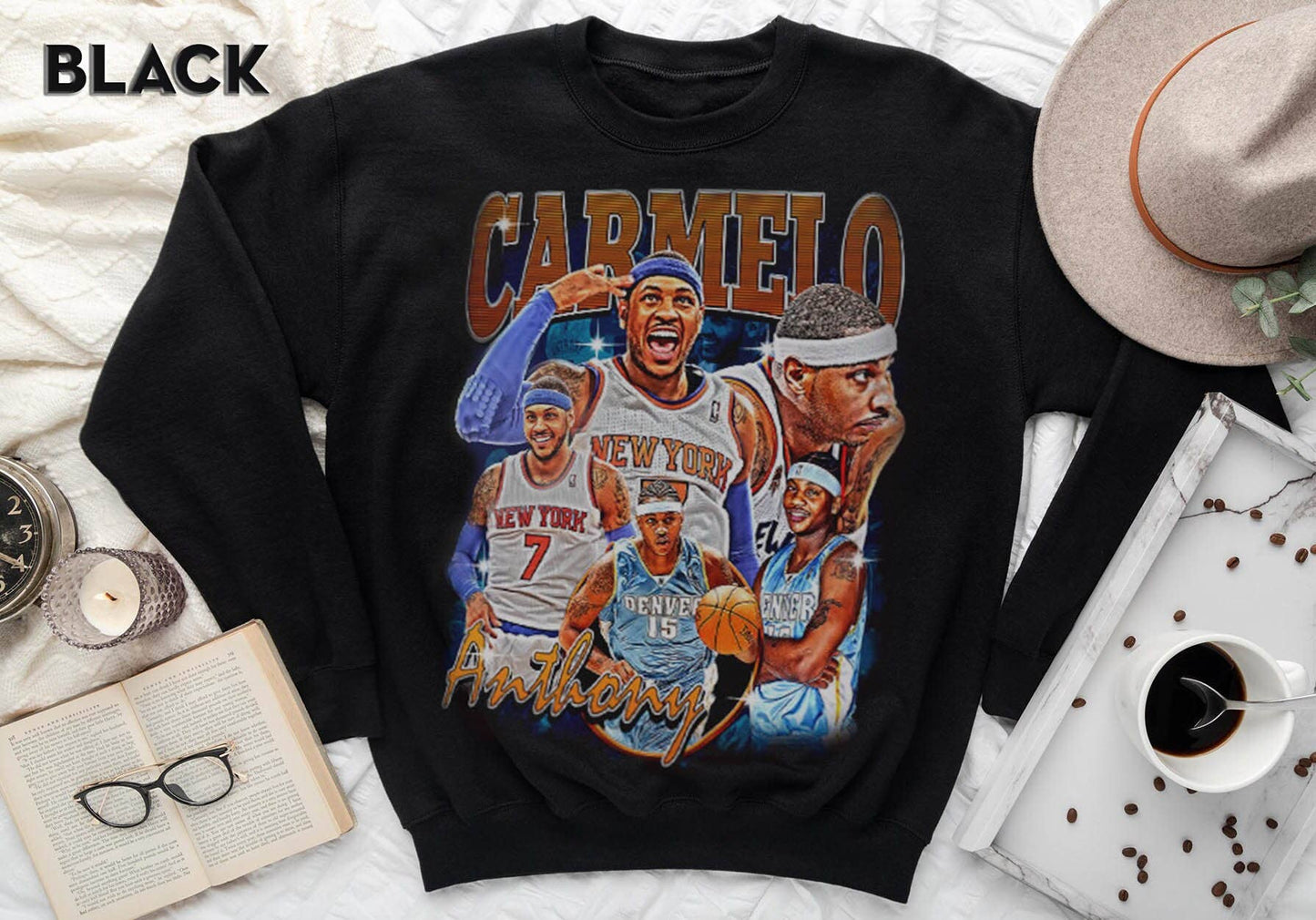 Carmelo Anthony Vintage Basketball Sweatshirt Classic 90s Gr Unisex T-shirt, Sweatshirt, Hoodie, Long Sleeve Tee - T-Shirt, Sweatshirt, Hoodie