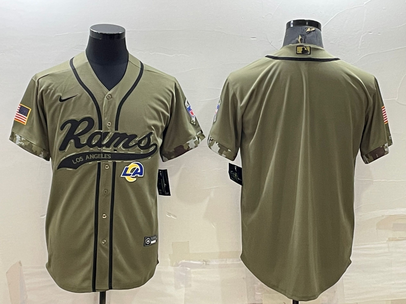 Men's Los Angeles Rams Olive 2022 Salute To Service Limited Blank Jersey football jersey product view 1