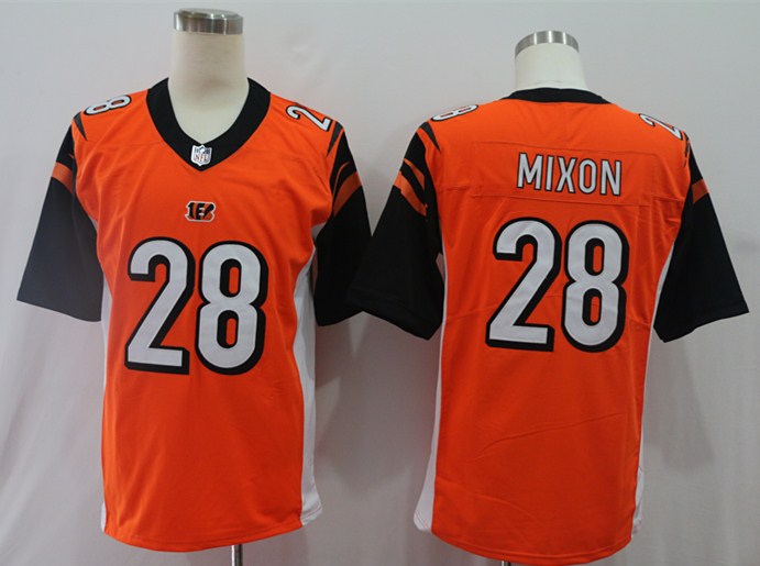 Men's Cincinnati Bengals Joe Mixon Orange Game Jersey football jersey product view 1