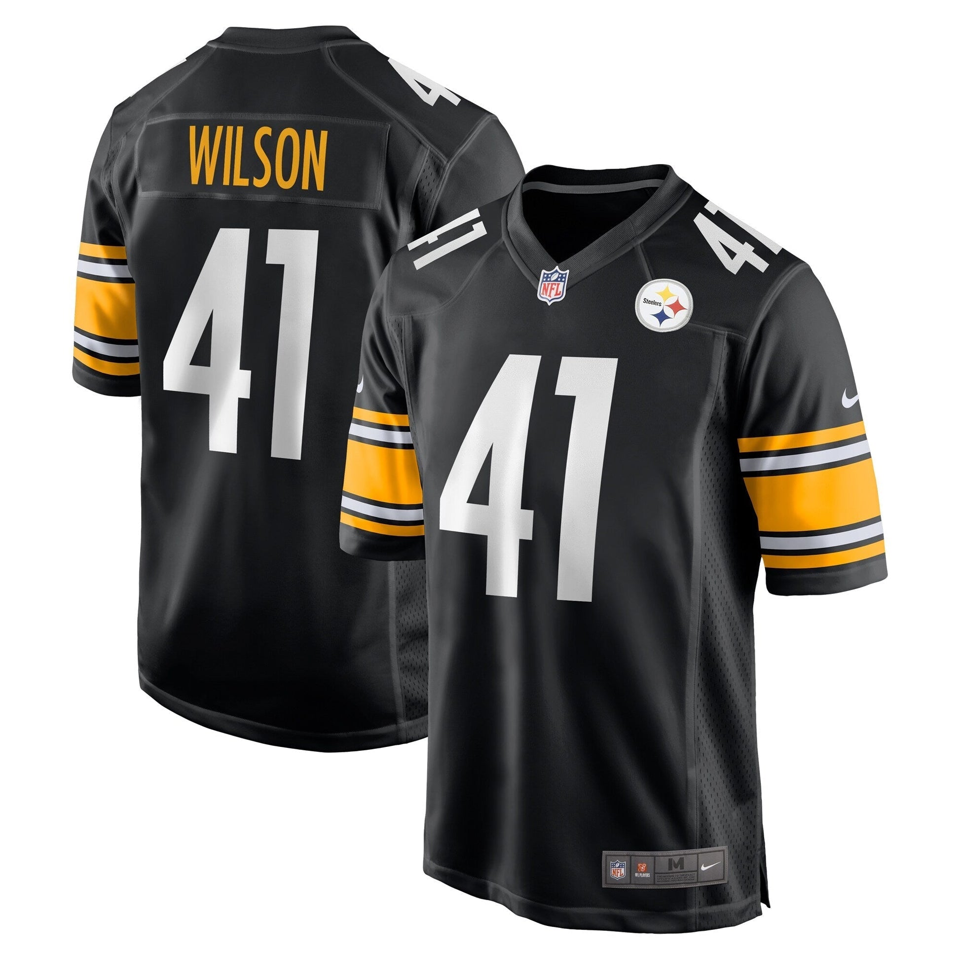 Pittsburgh Steelers Payton Wilson Black Game Jersey football jersey product view 1