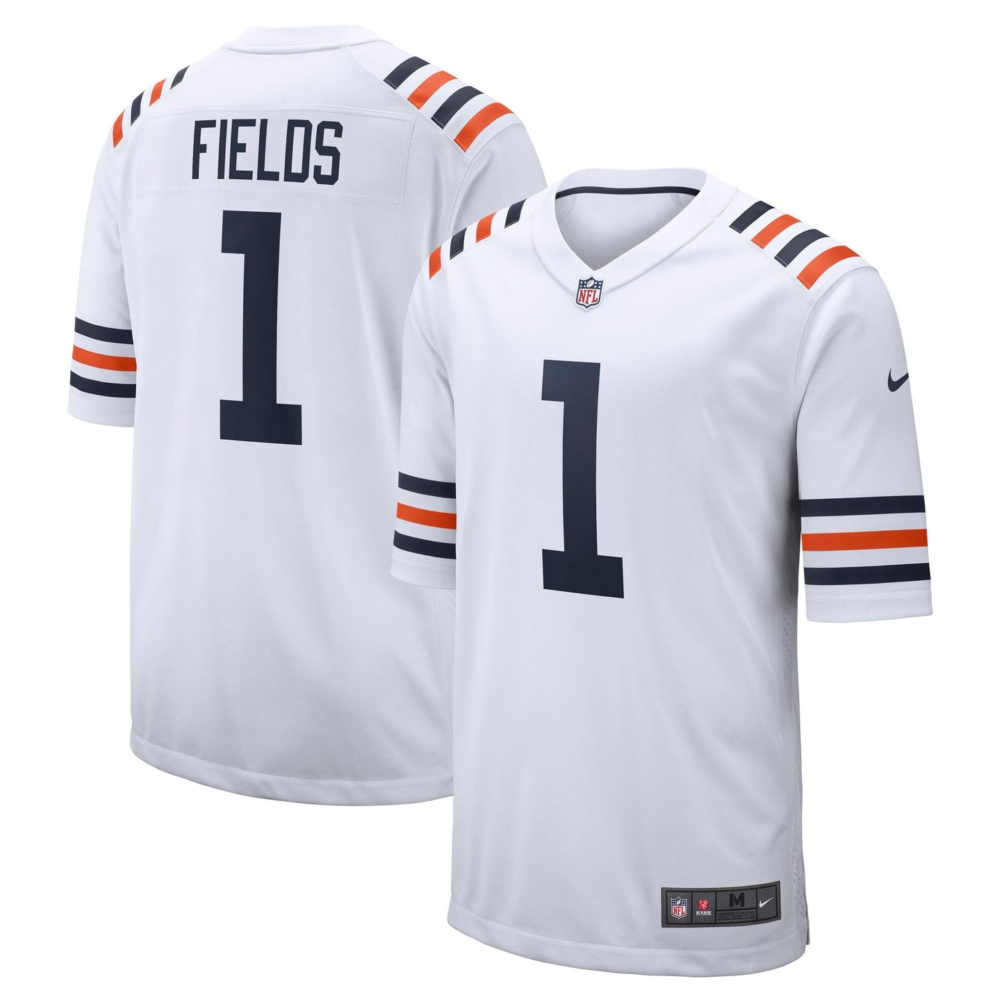 Justin Fields Chicago Bears Alternate Classic Game Jersey - White football jersey product view 1