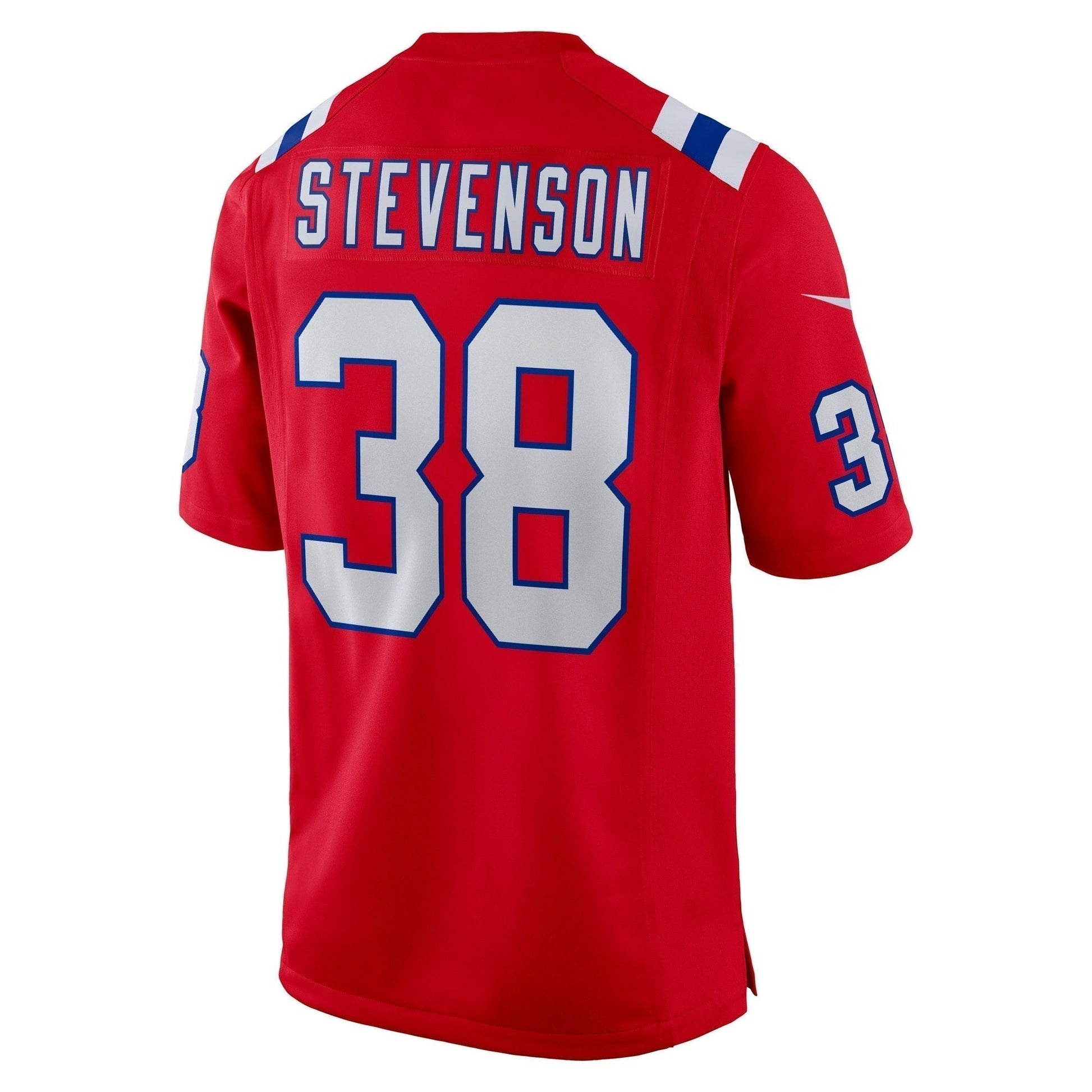 Rhamondre Stevenson New England Patriots Alternate Game Jersey - Red football jersey product view 3