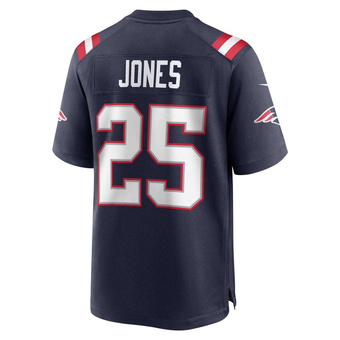 Marcus Jones New England Patriots Game Jersey - Navy football jersey product view 3