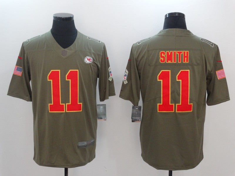 Men's Kansas City Chiefs Alex Smith #11 Brown Game Jersey1 football jersey product view 1