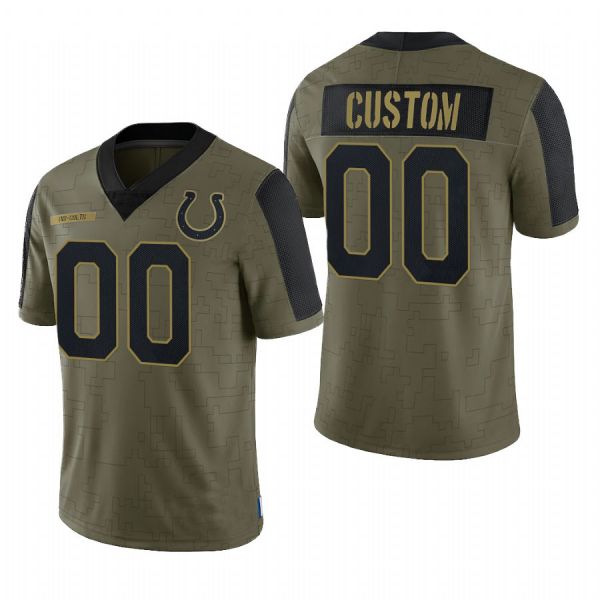 Custom1 Indianapolis Colts Olive 2022 Salute To Service Limited Football Jerseys football jersey product view 1