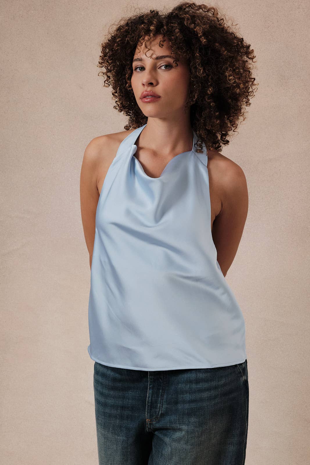 High Cowl Neck Halter Satin Top Unisex T-shirt, Sweatshirt, Hoodie, Long Sleeve Tee - T-Shirt, Sweatshirt, Hoodie
