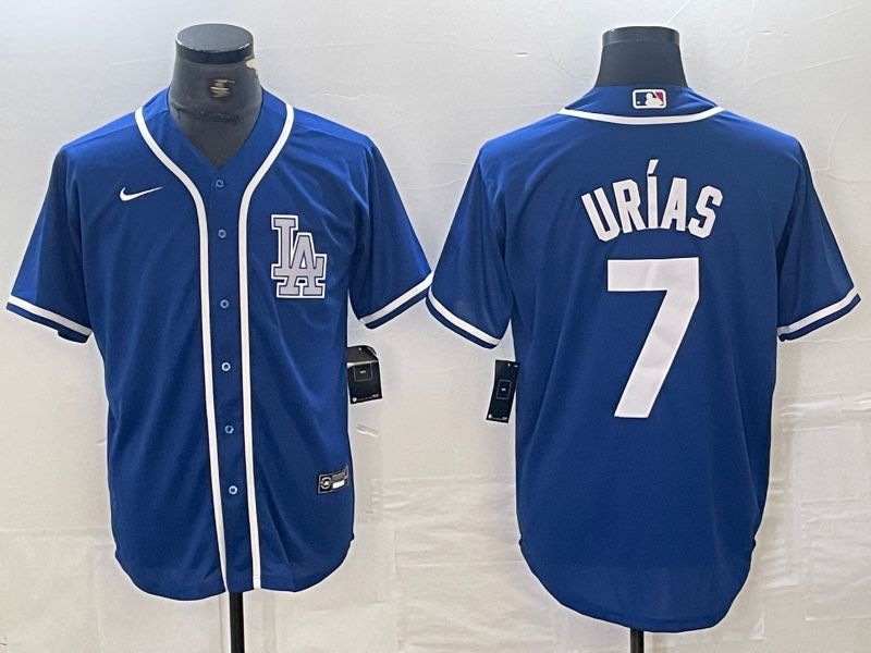 Men's Los Angeles Dodgers Julio Urias Blue Limited Player Jersey baseball jersey product view 1