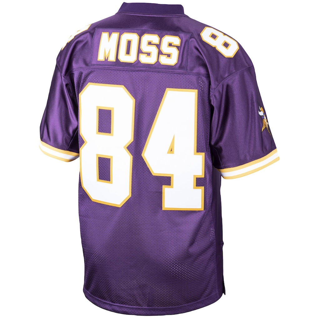 M.Vikings #84 Randy Moss 1998 Purple Authentic Throwback Retired Player Jersey football jersey product view 1