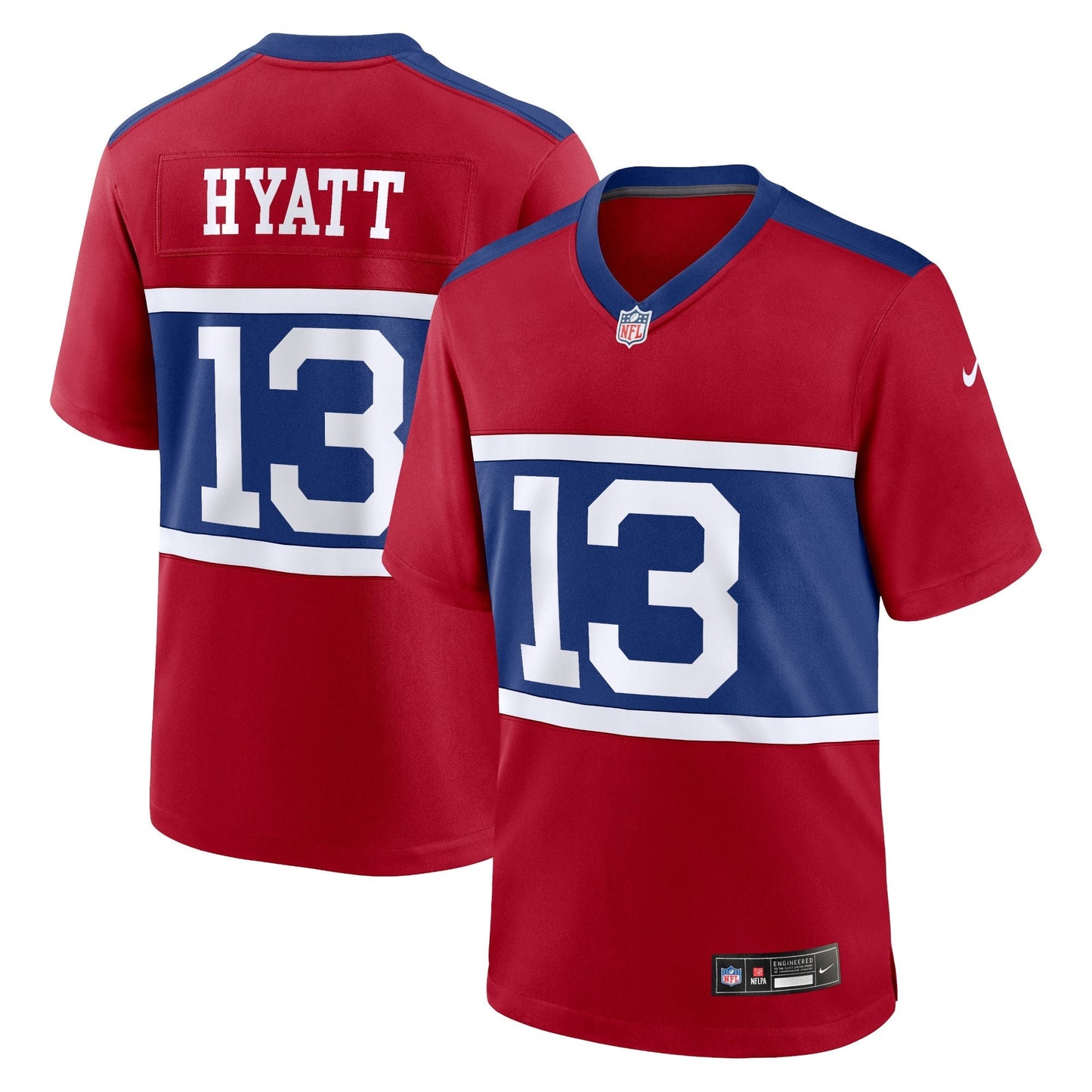 New York Giants Jalin Hyatt Century Red Alternate Player Game Jersey football jersey product view 1