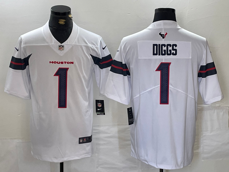 Men's Houston Texans Stefon Diggs White Game Jersey football jersey product view 1