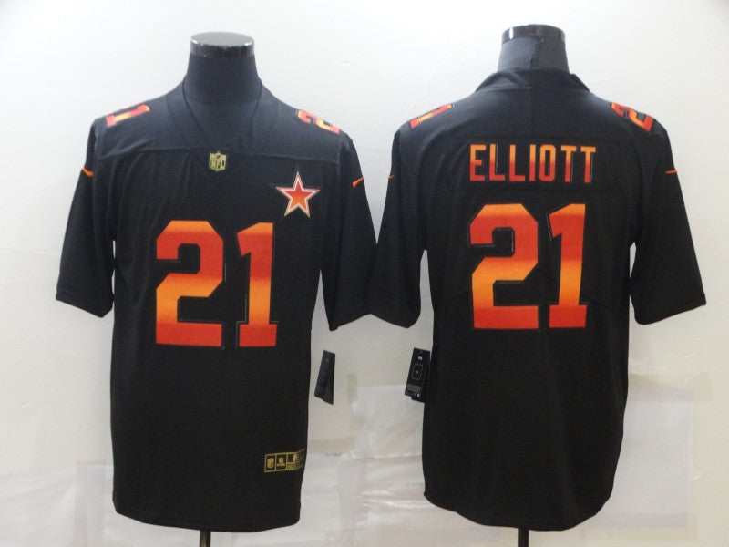 Men's Dallas Cowboys #21 Ezekiel Elliott Black Game Jersey1 football jersey product view 1
