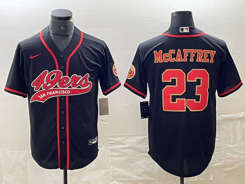 Men's San Francisco 49ers Christian McCaffrey #23 Black Fashion Jersey2 Joint Edition football jersey product view 1