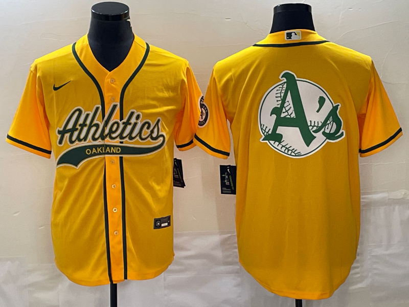 Men's Oakland Athletics Gold Replica Team Jersey Joint Edition baseball jersey product view 1