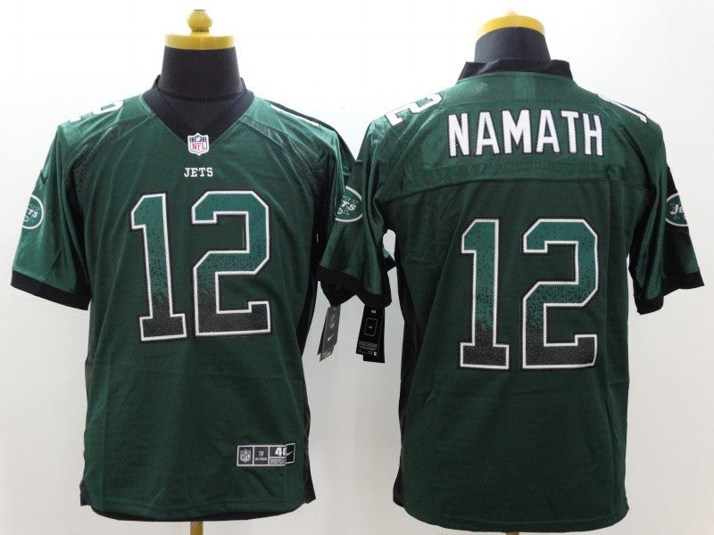 Men's New York Jets Joe Namath #12 Green Game Player Jersey1 football jersey product view 1