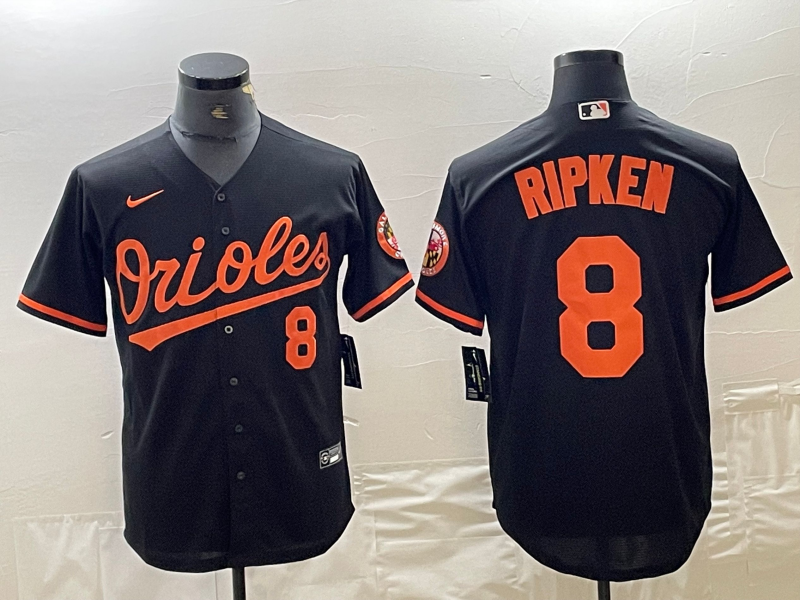 Men's Baltimore Orioles Cal Ripken Jr. Black Replica Baseball Jersey baseball jersey product view 1