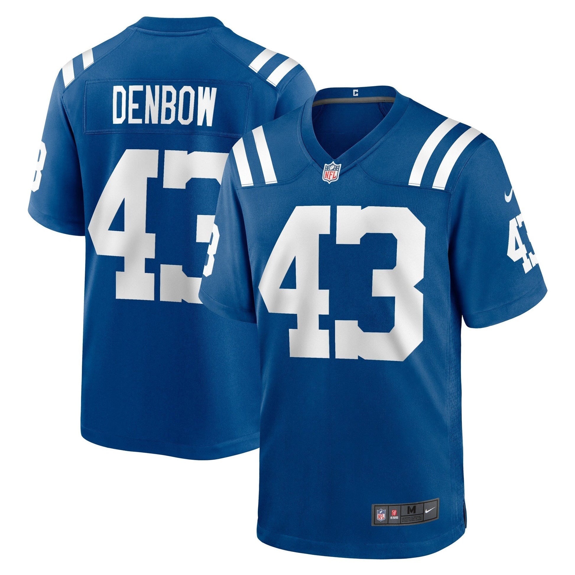 Trevor Denbow Indianapolis Colts Game Jersey - Royal football jersey product view 1