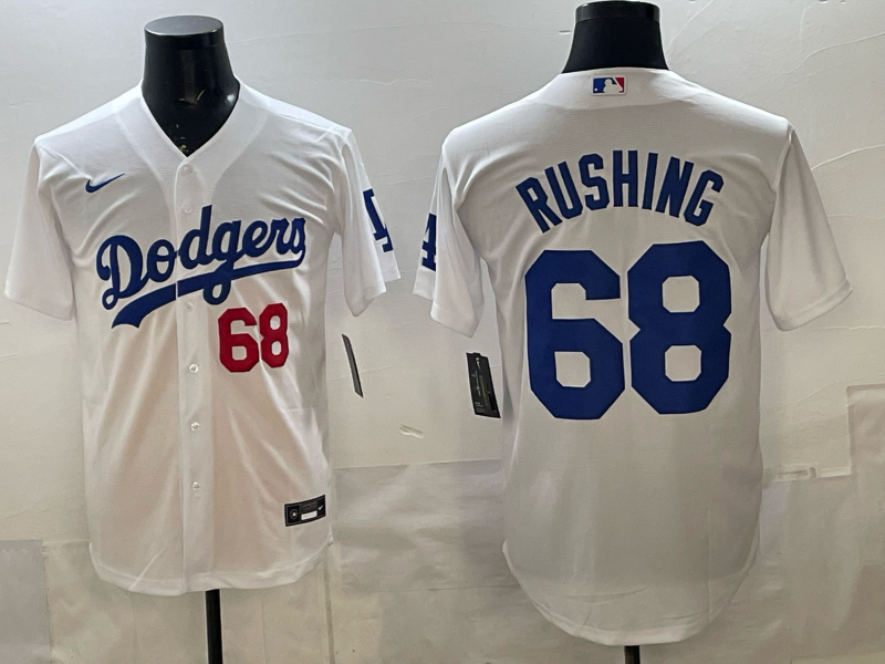 Men's Los Angeles Dodgers Jack Rushing White Home Replica Player Jersey baseball jersey product view 1