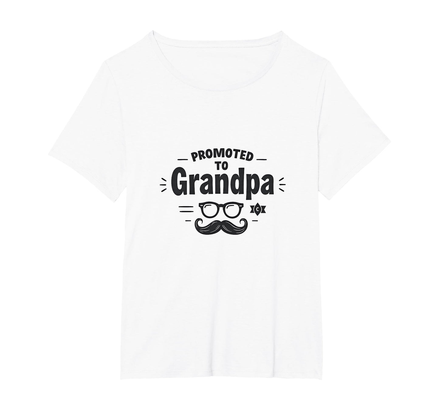Promoted To Grandpa Funny Mustache T-Shirt - Minimalist Print Men Women - T-Shirt, Sweatshirt, Hoodie